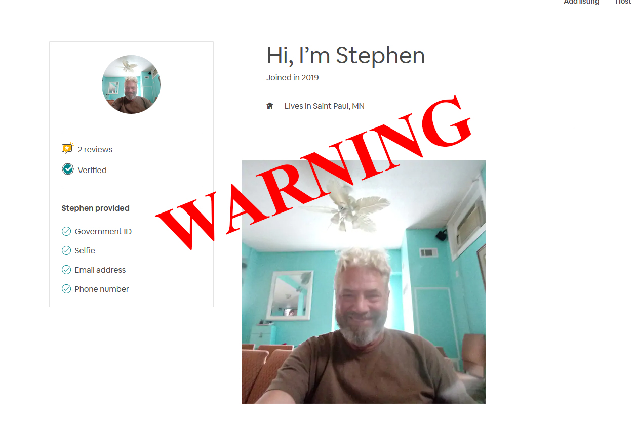 Stephen Jelinek Airbnb profille