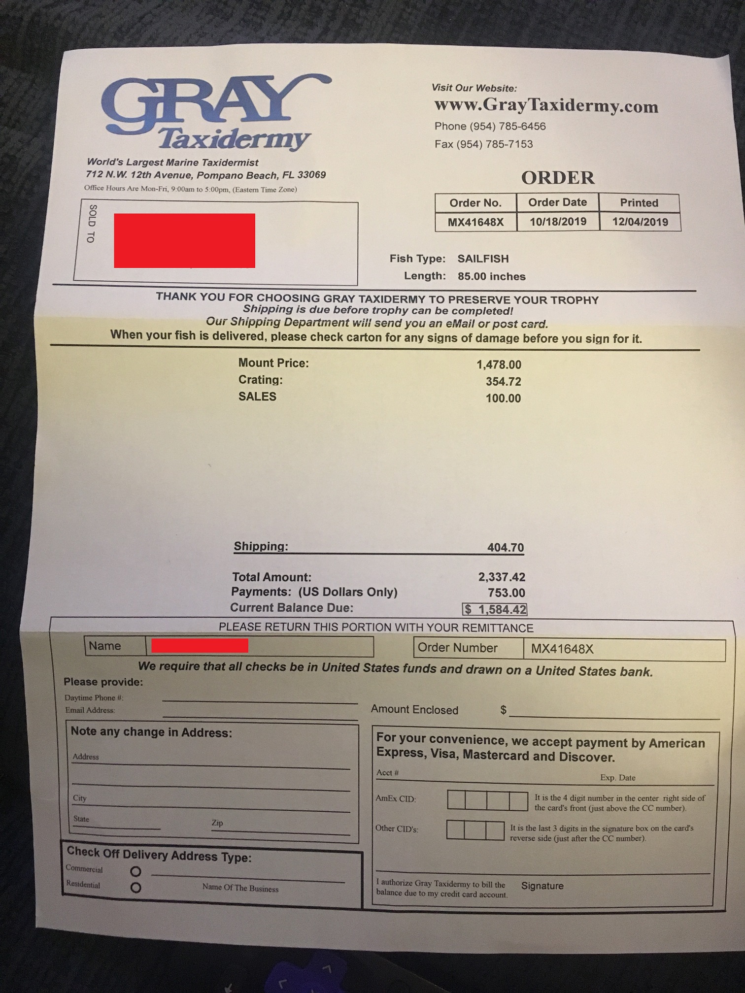 2nd invoice received weeks later-not final charges