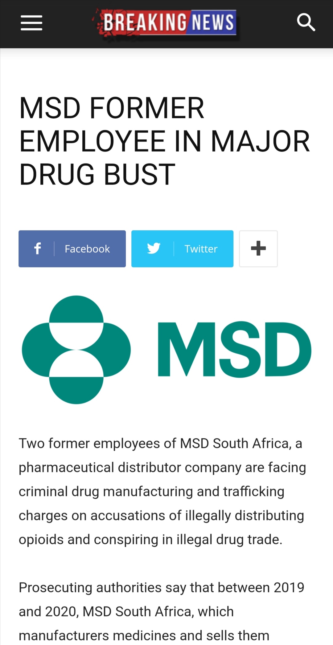 Recent drug distribution articles