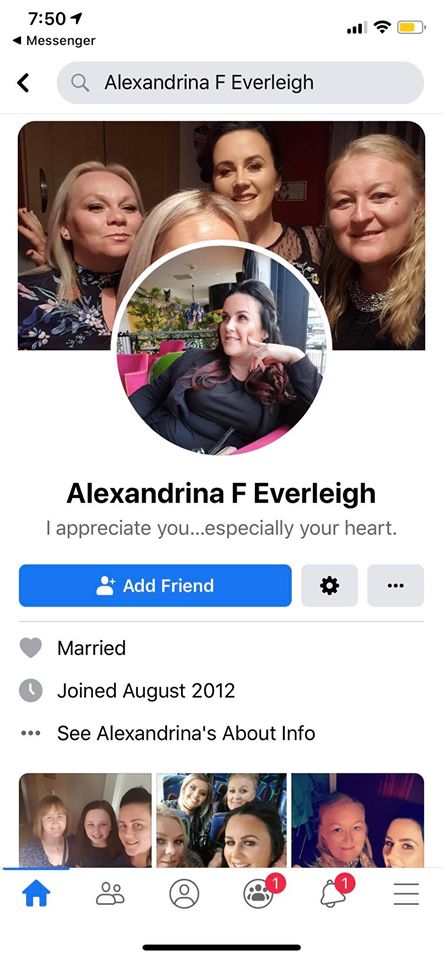 Her FB profile