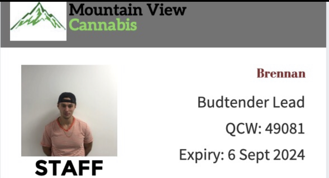 Brennan Braun budtender Mountain View Cannabis