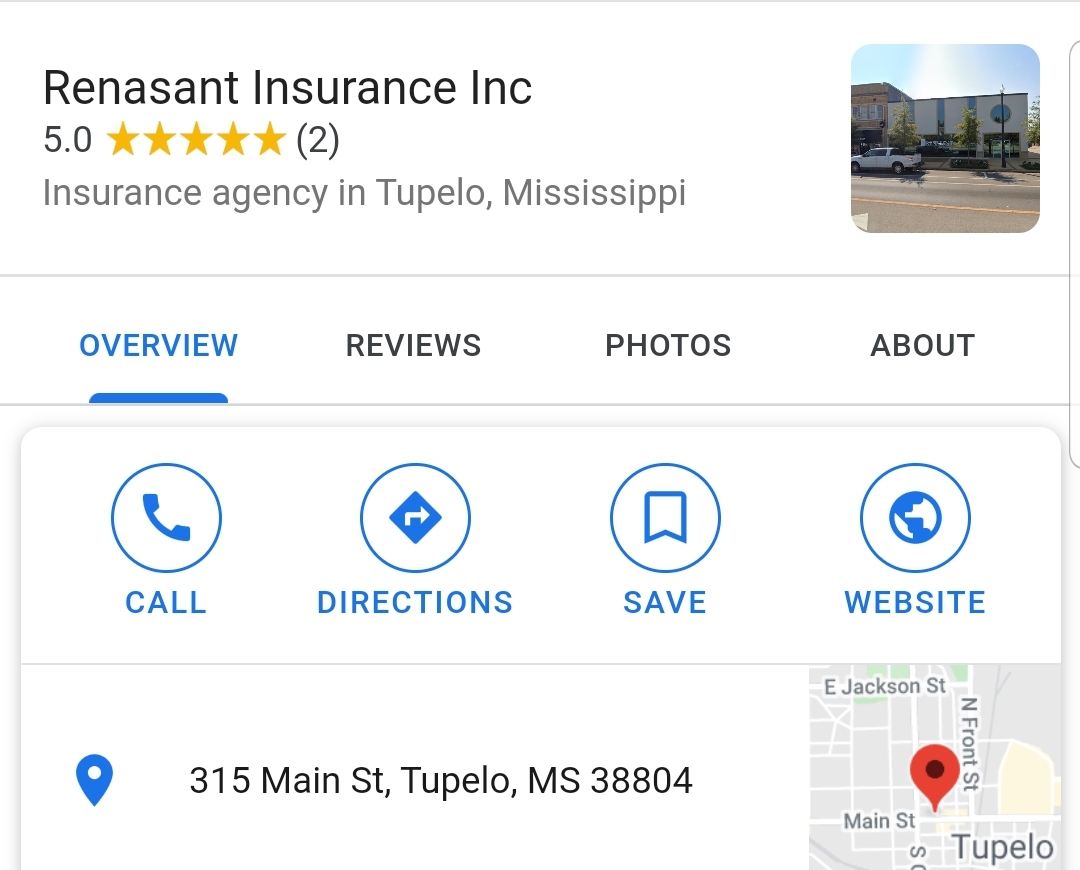 Renasant Insurance 315 Main St Tupelo MS 