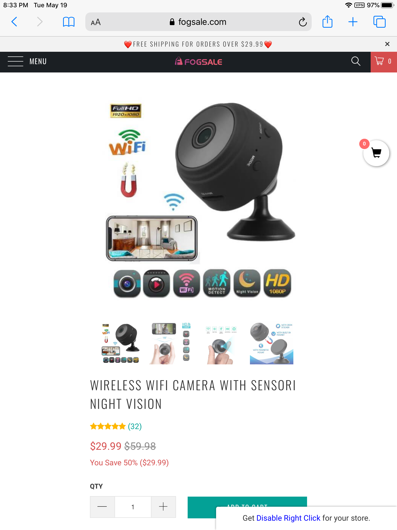 The camera I ordered from their website