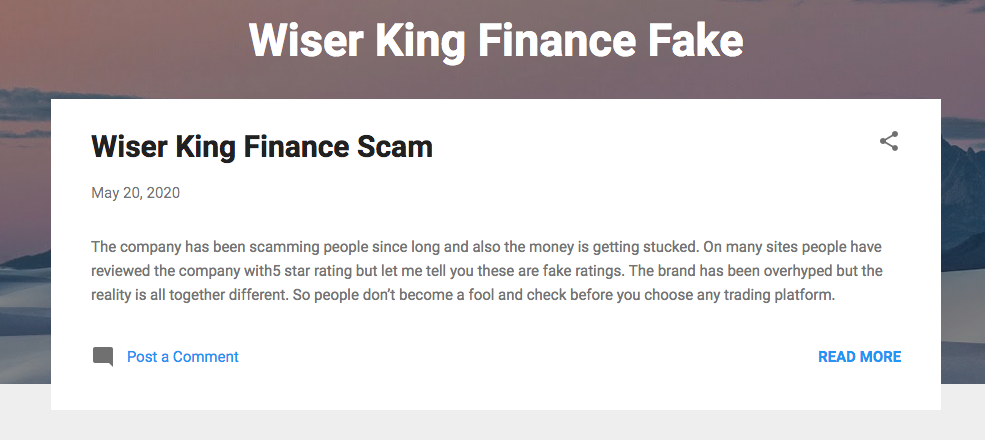 Fake company wiser king finance