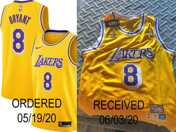 Inauthentic Kobe Bryant Lakers Jersey