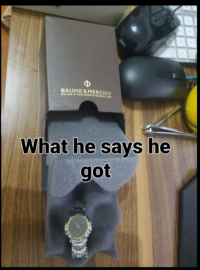 The watch he claims he received.