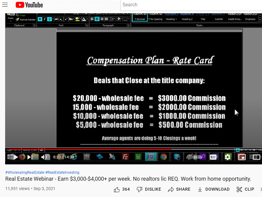 wholesale fee vs commission = number of agents