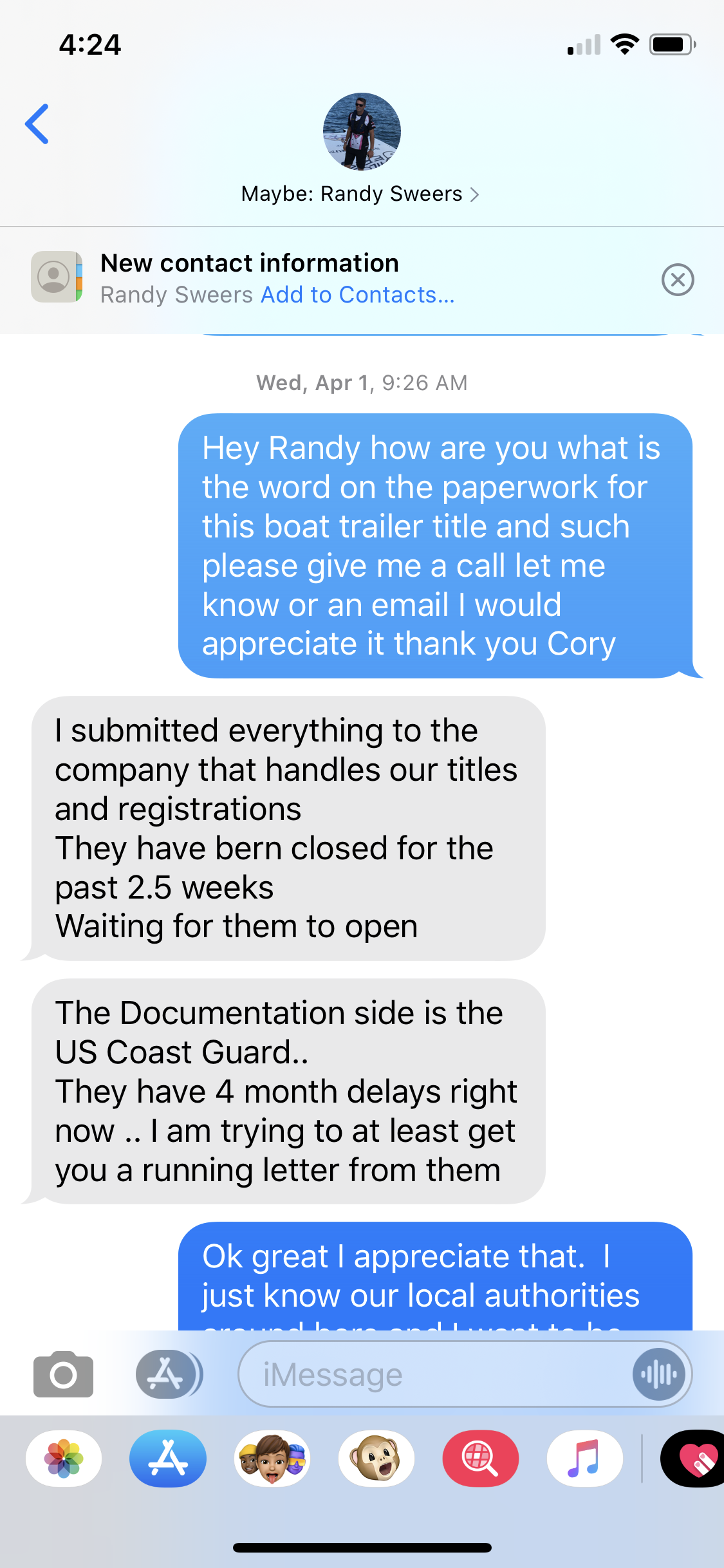 Randy sweers lying about paperwork 