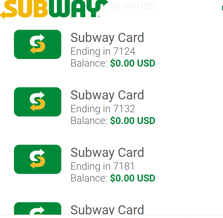Subway closed all my gift cards.