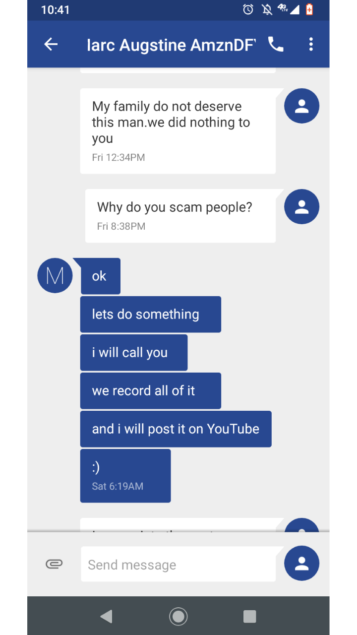 He basically admitting to scamming