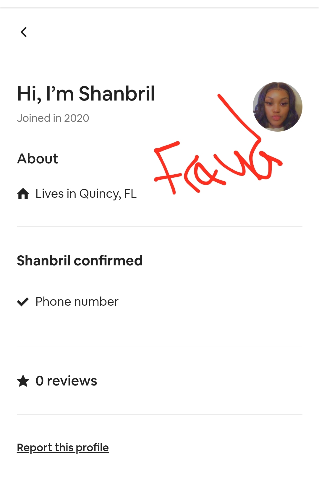 Shanbril Dowell Airbnb profile