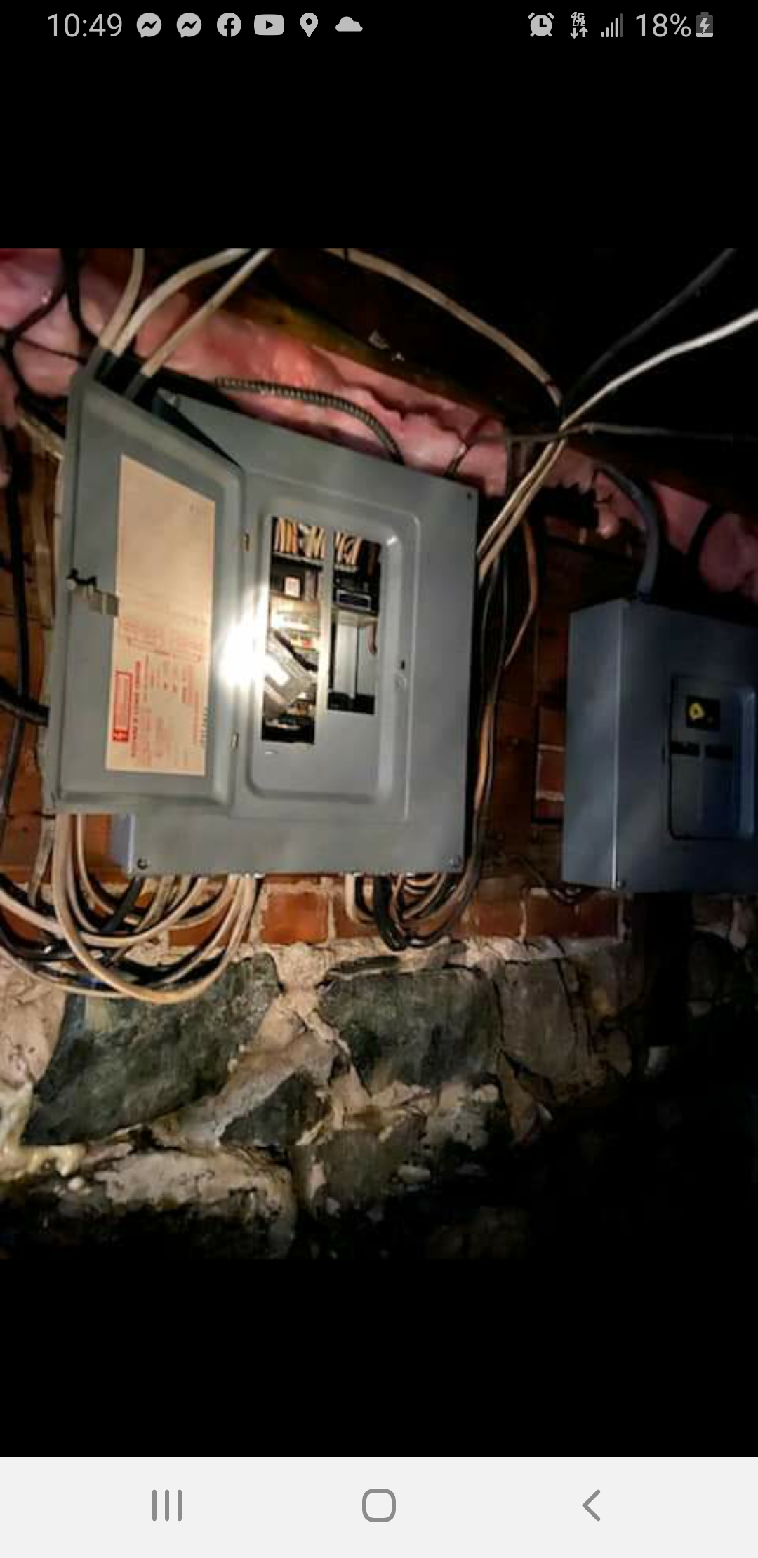 Ripped out electrical panel 