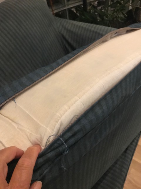 torn slipcovers on furniture