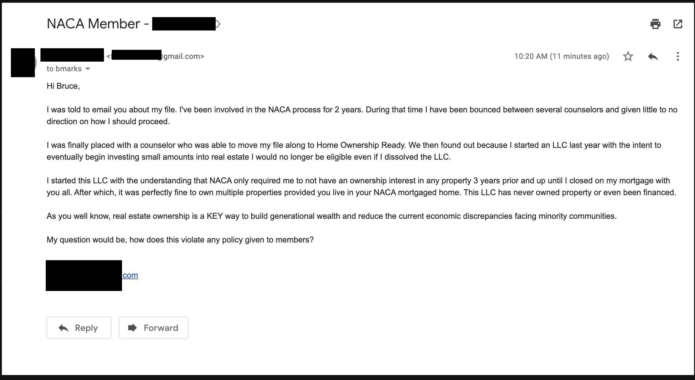emailed CEO
