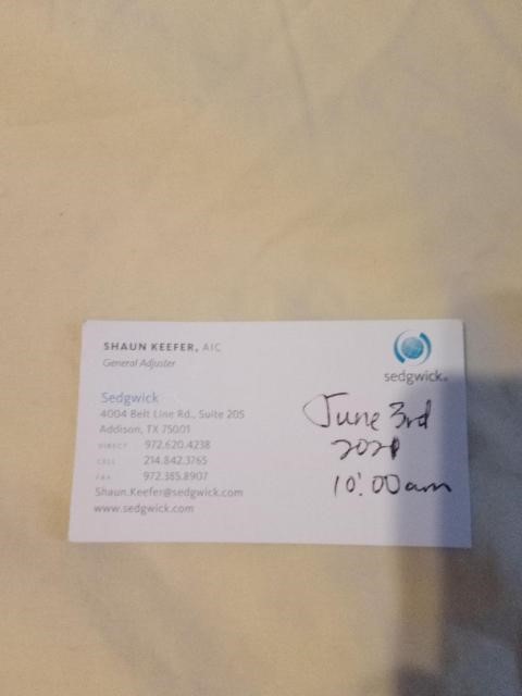 Shaun Keefer Business Card presented to me