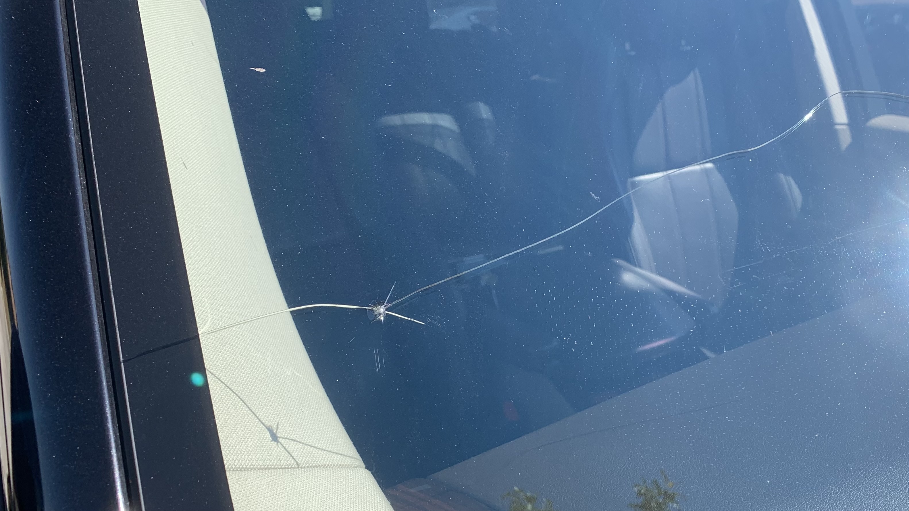 Broken windshield 