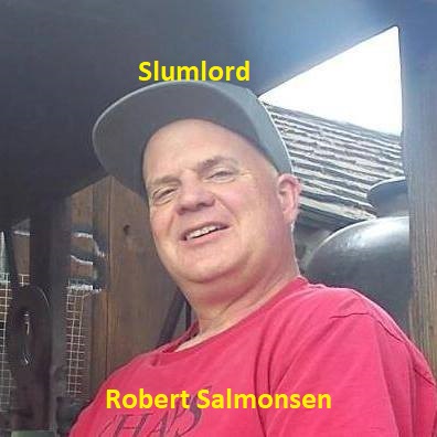 Slumlord Robert Salmonsen, in his pajamas 