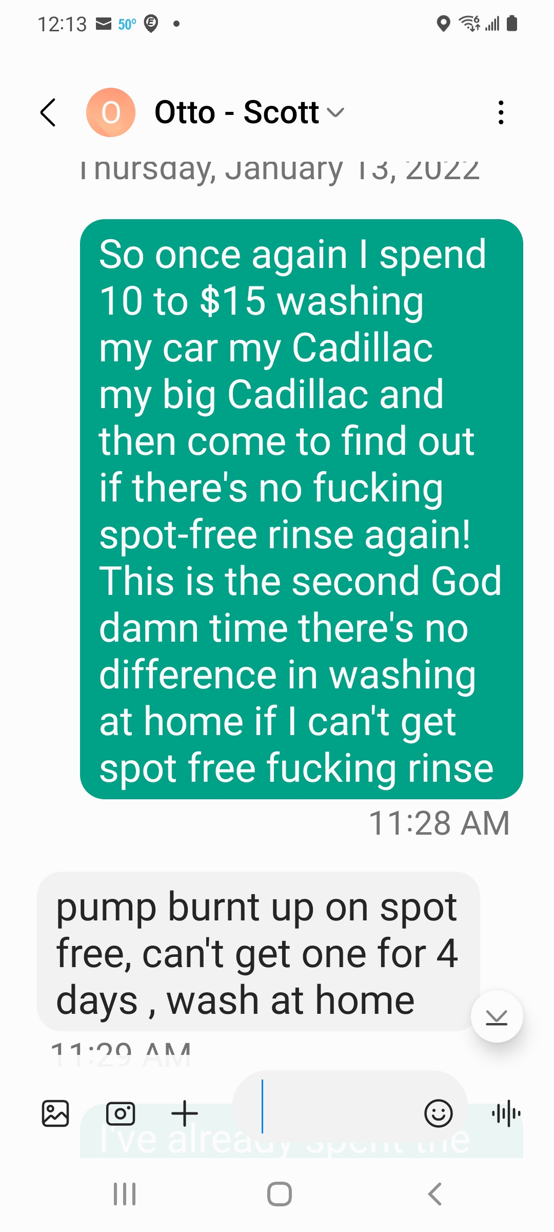 Text from owner