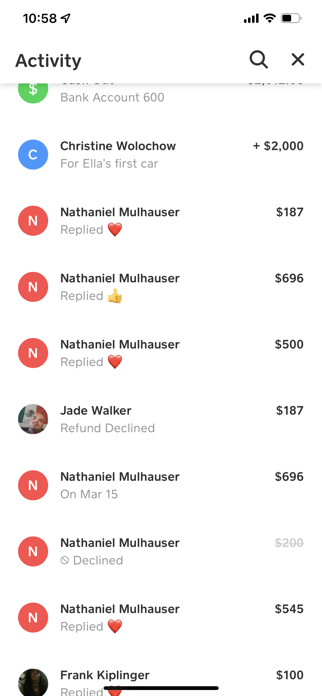 Jade walker unclaimed  doc from cash app