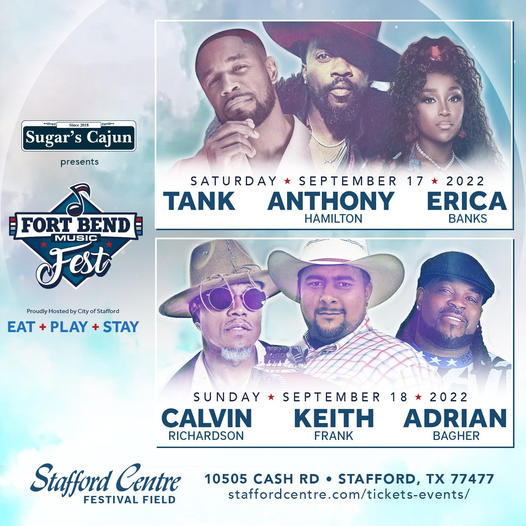 Sugars Cajun FortBend Music Fest Stafford Centre 