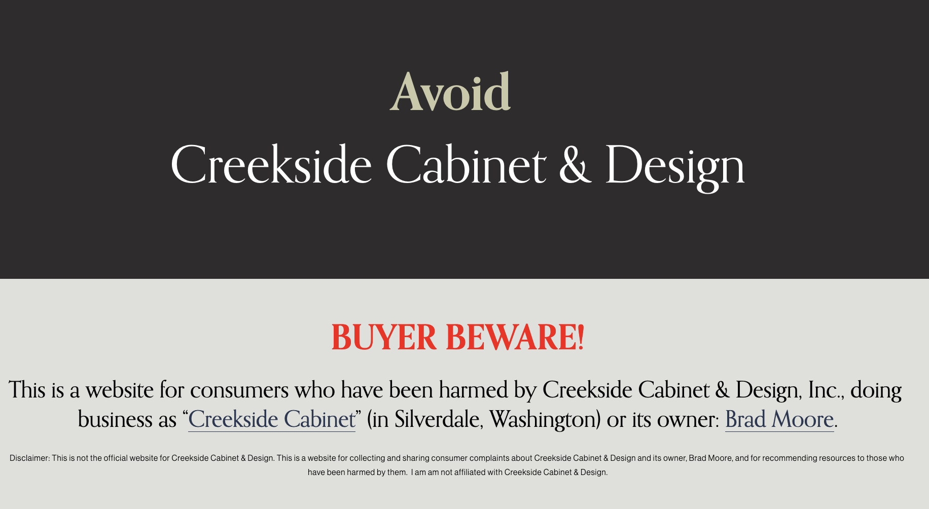 Avoid Creekside Cabinet & Design