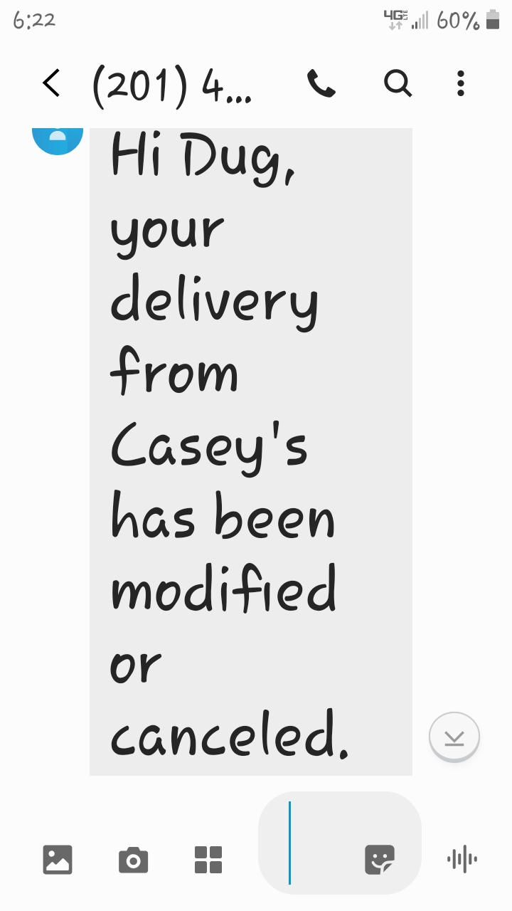 pizza order modified or canceled that had a link
