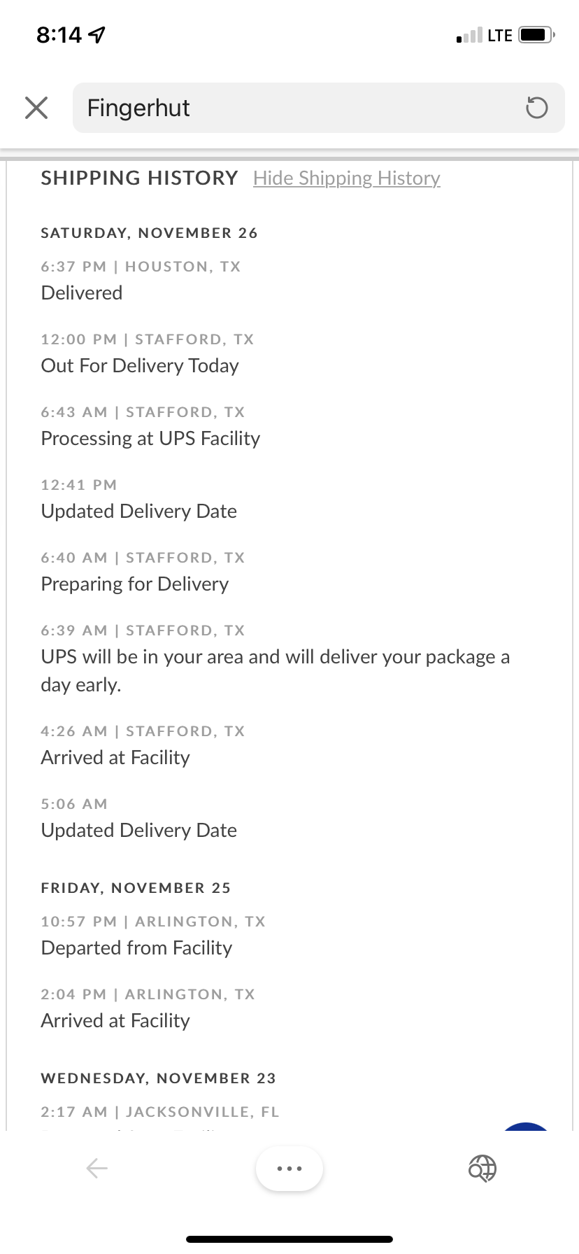 Shows the package was delivered when it wasn’t 
