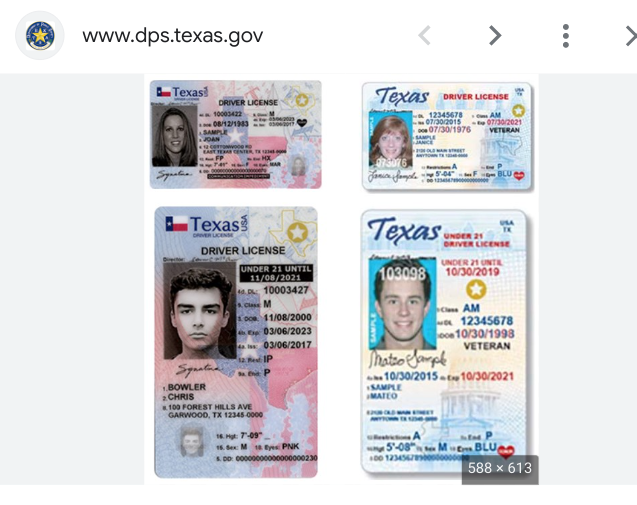 My license looks like the top left one