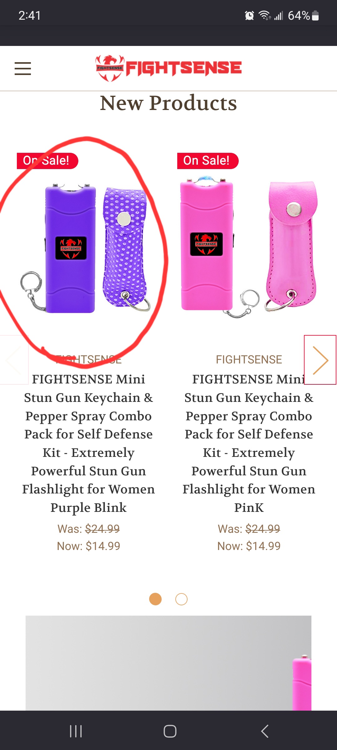 Fightsense Mini Stun Gun and Pepper Spray Combo