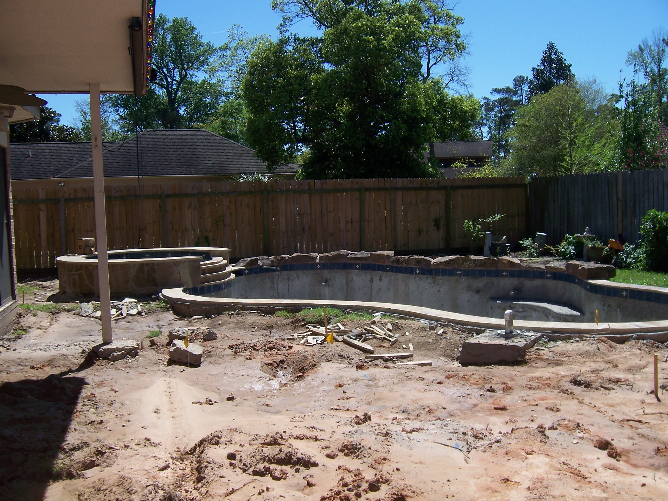 as of today this is what our yard and pool looks like