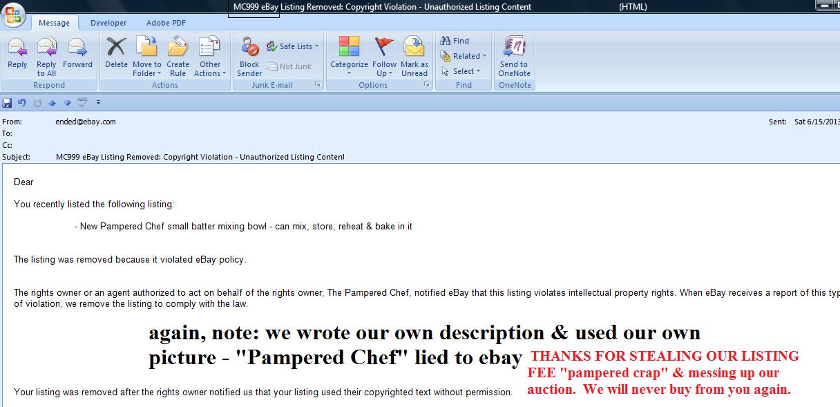 Pampered Chef is dishonest.  They have the time to lie over such a thing. We will never buy again.