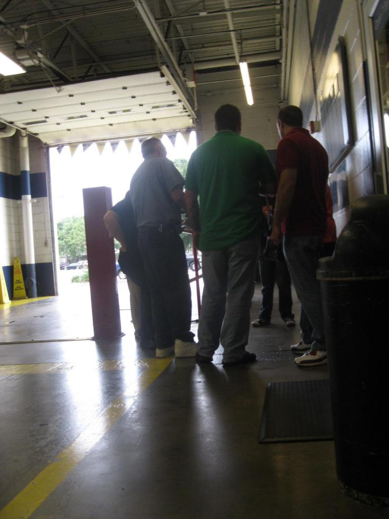 Bob Parr, Melanie, others standing around while we search through Sears garage