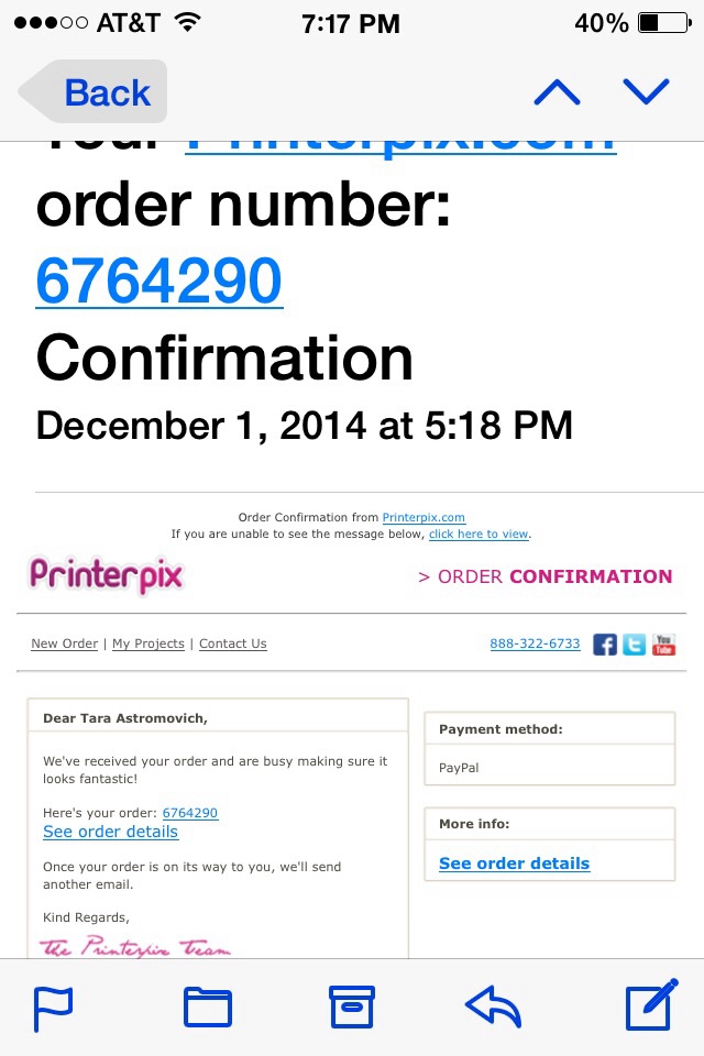 Order confirmation dated dec 1st. 