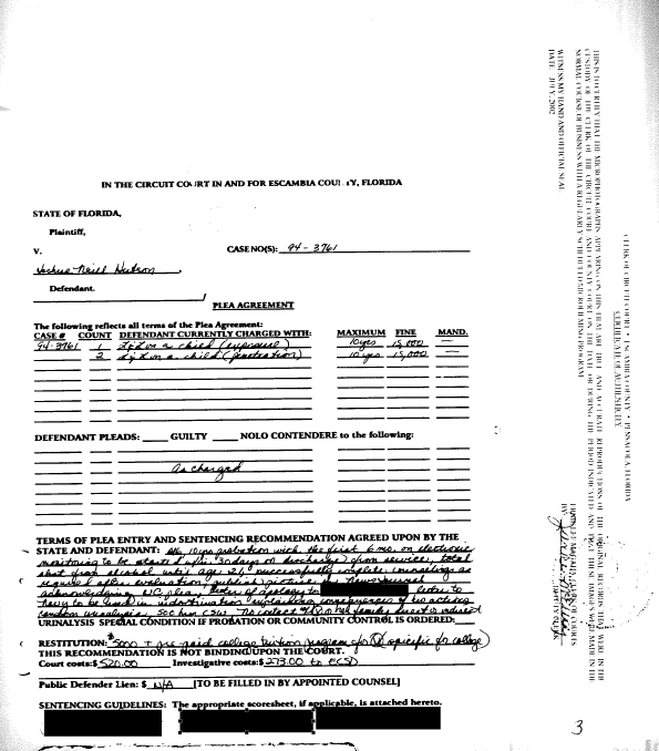 Joshua Hutson Plea Agreement Page 2