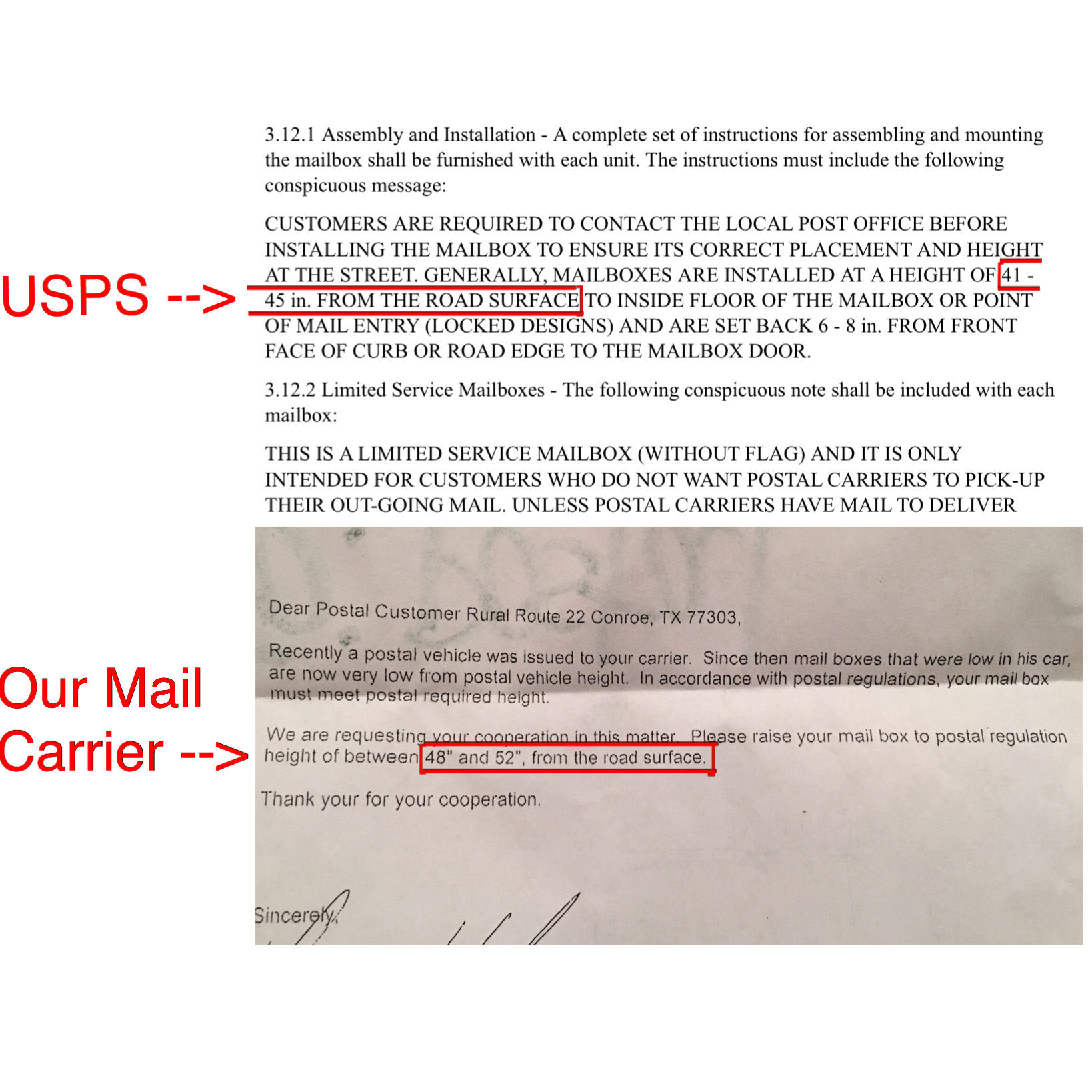 USPS Regulations vs Our Mail Carriers version