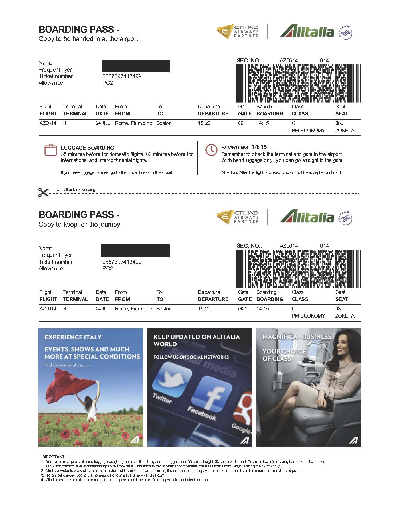 Actual Boarding Passes Page 4