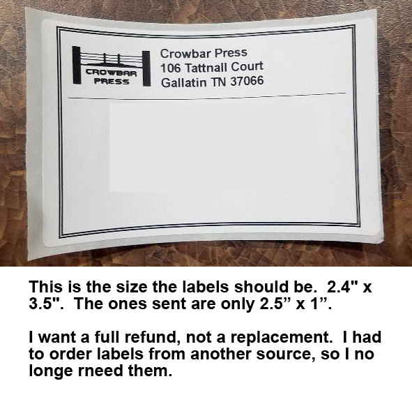 2.4 x 3.5 labels, correct size ordered