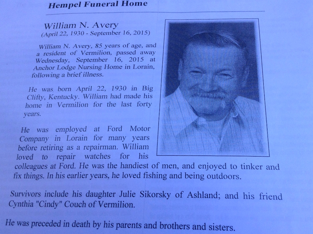 Dad's obituary