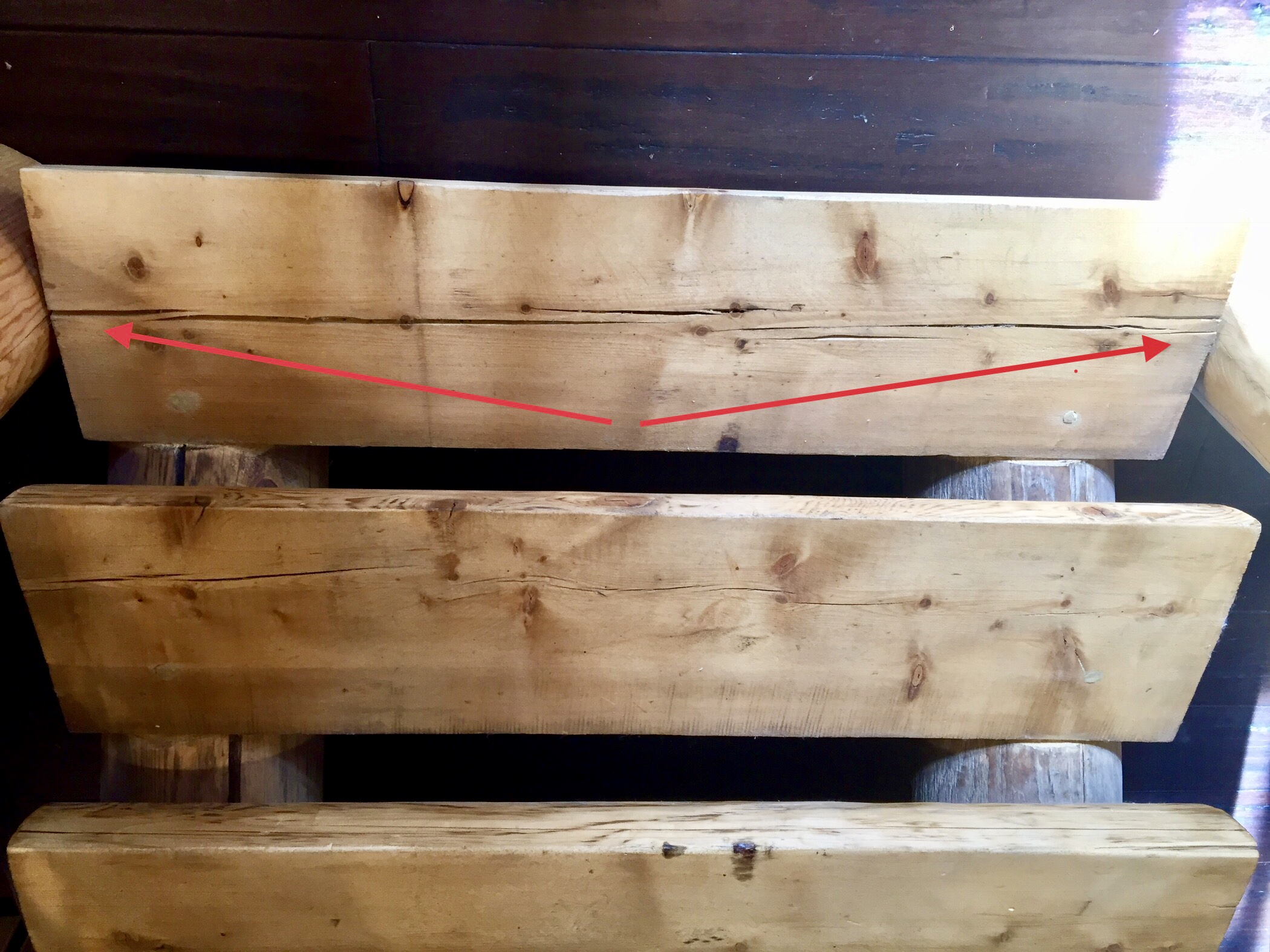 Another Horizontal split in half log stair
