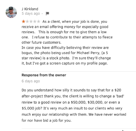 Review calling out paid and fake reviews 