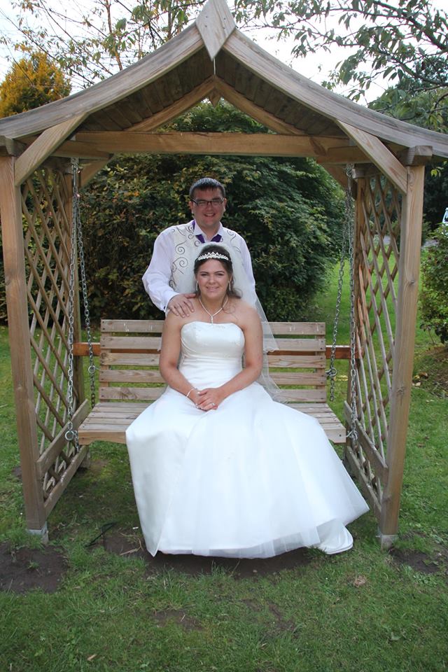 Claire Cook and Craig Cook on wedding day