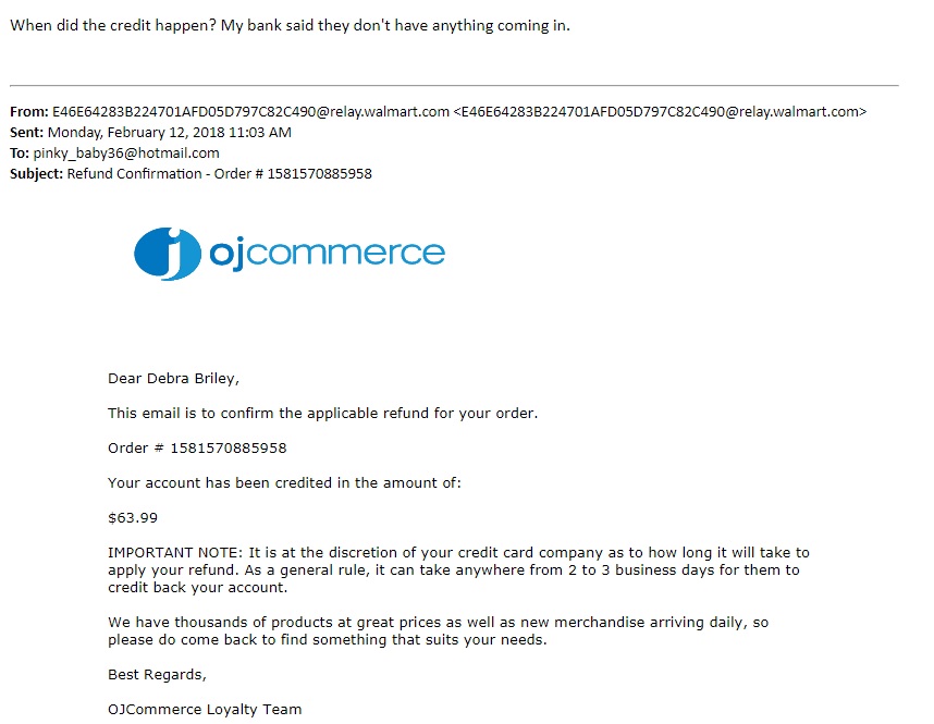 Email from OJ Commerce to me