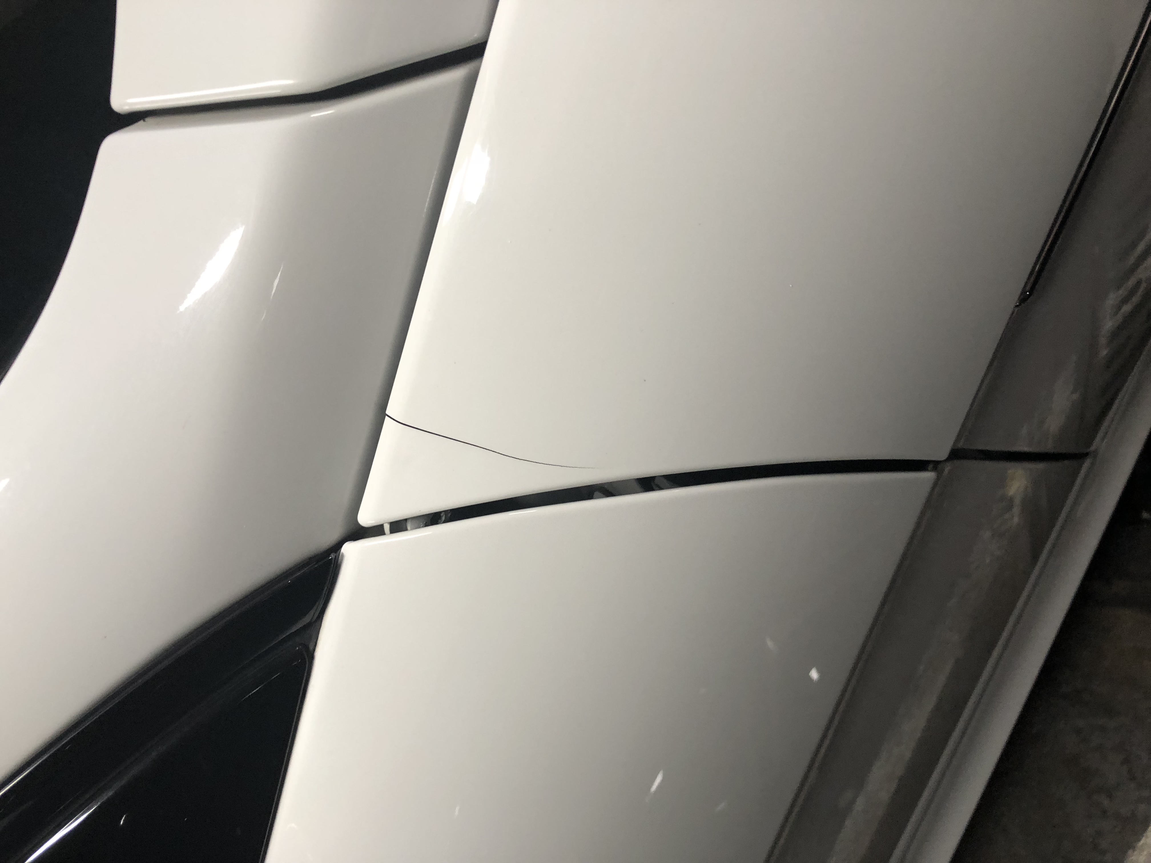 identical cracks  appeared on both sides of car 