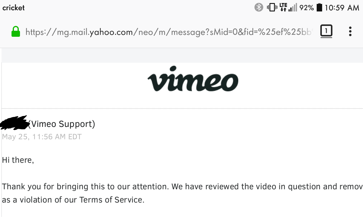 the video she and Jason MacFatten put up is gone.