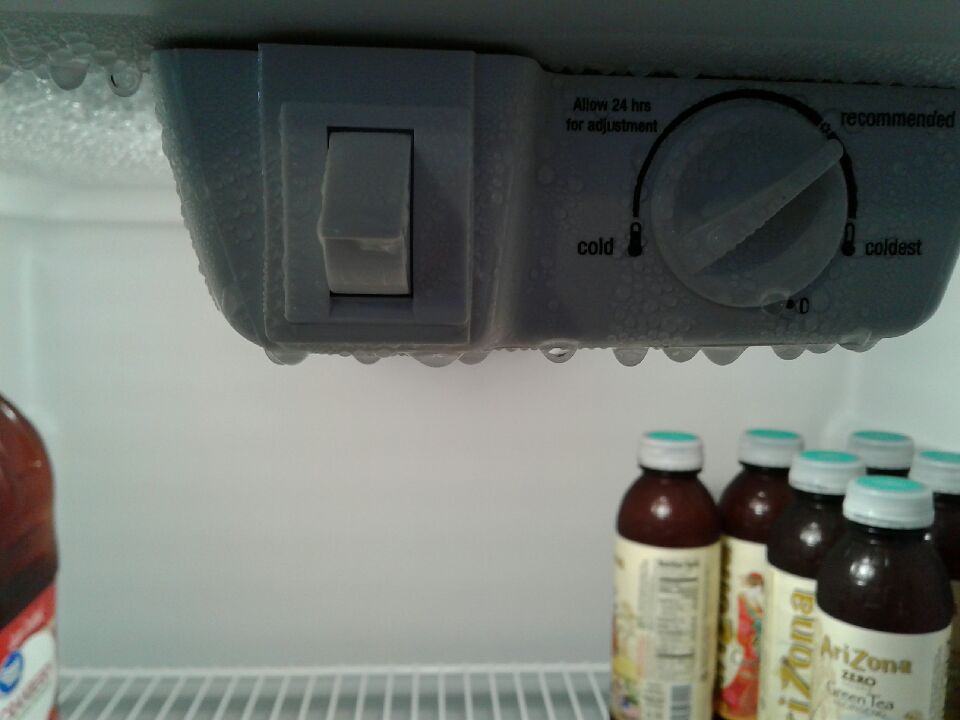 Water from freezer in fridge