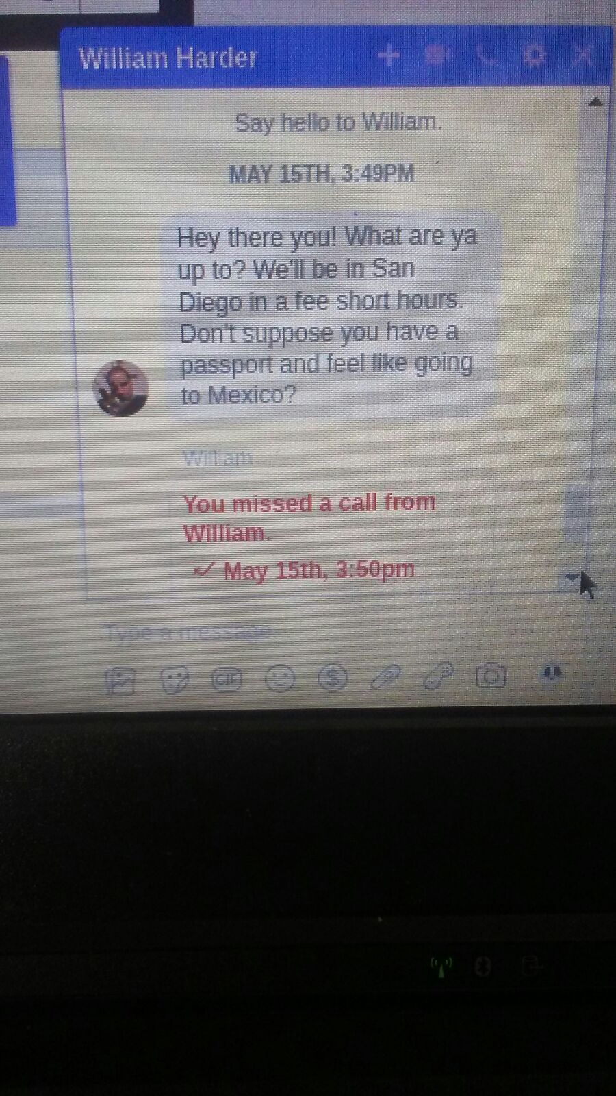 William Harders threatening messages on facebook