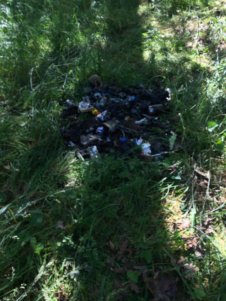 One of several burn/trash piles