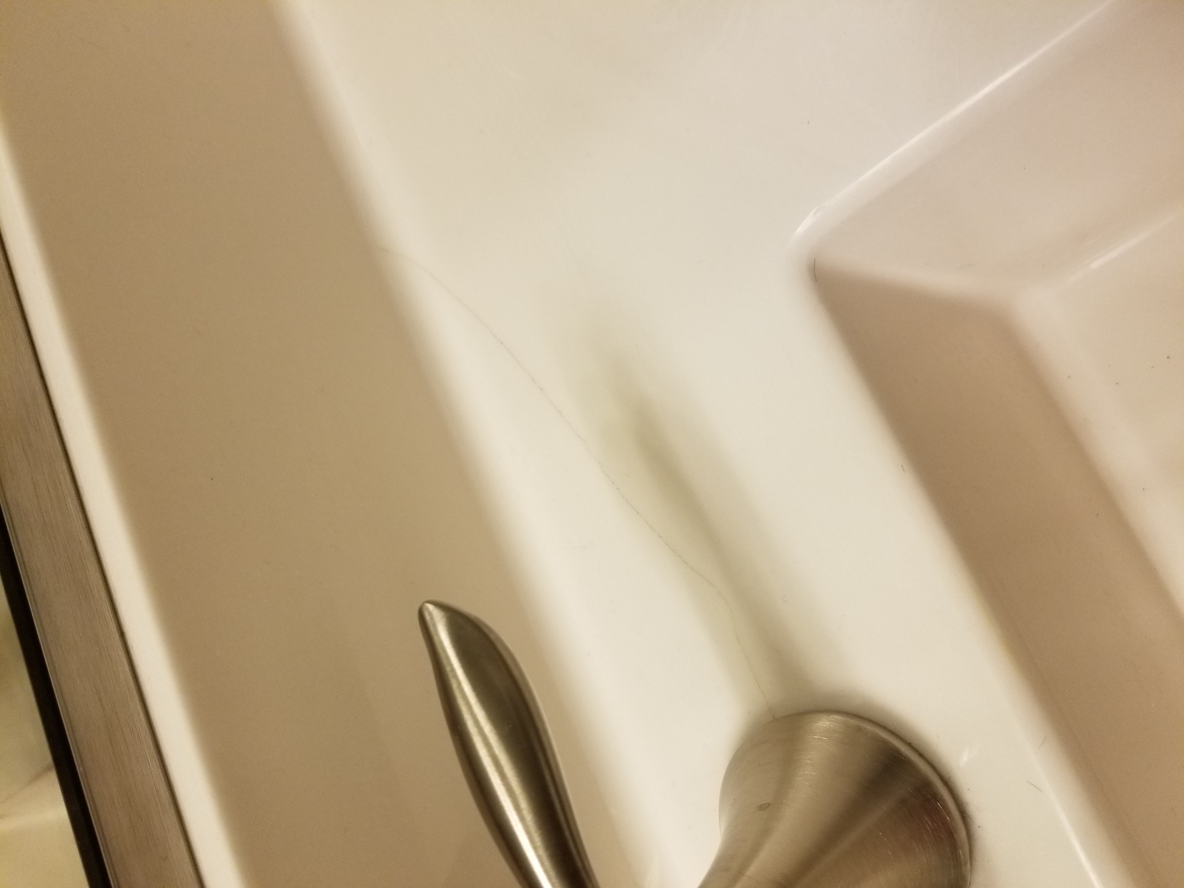 crack in bathroom countertop