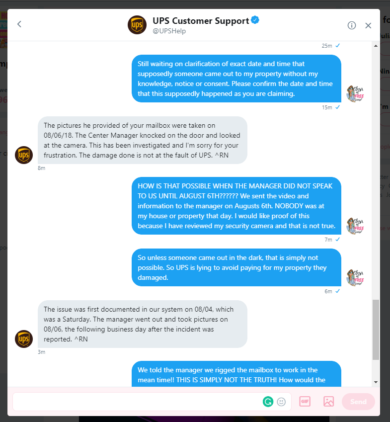 UPS Twitter Claim Denial Response