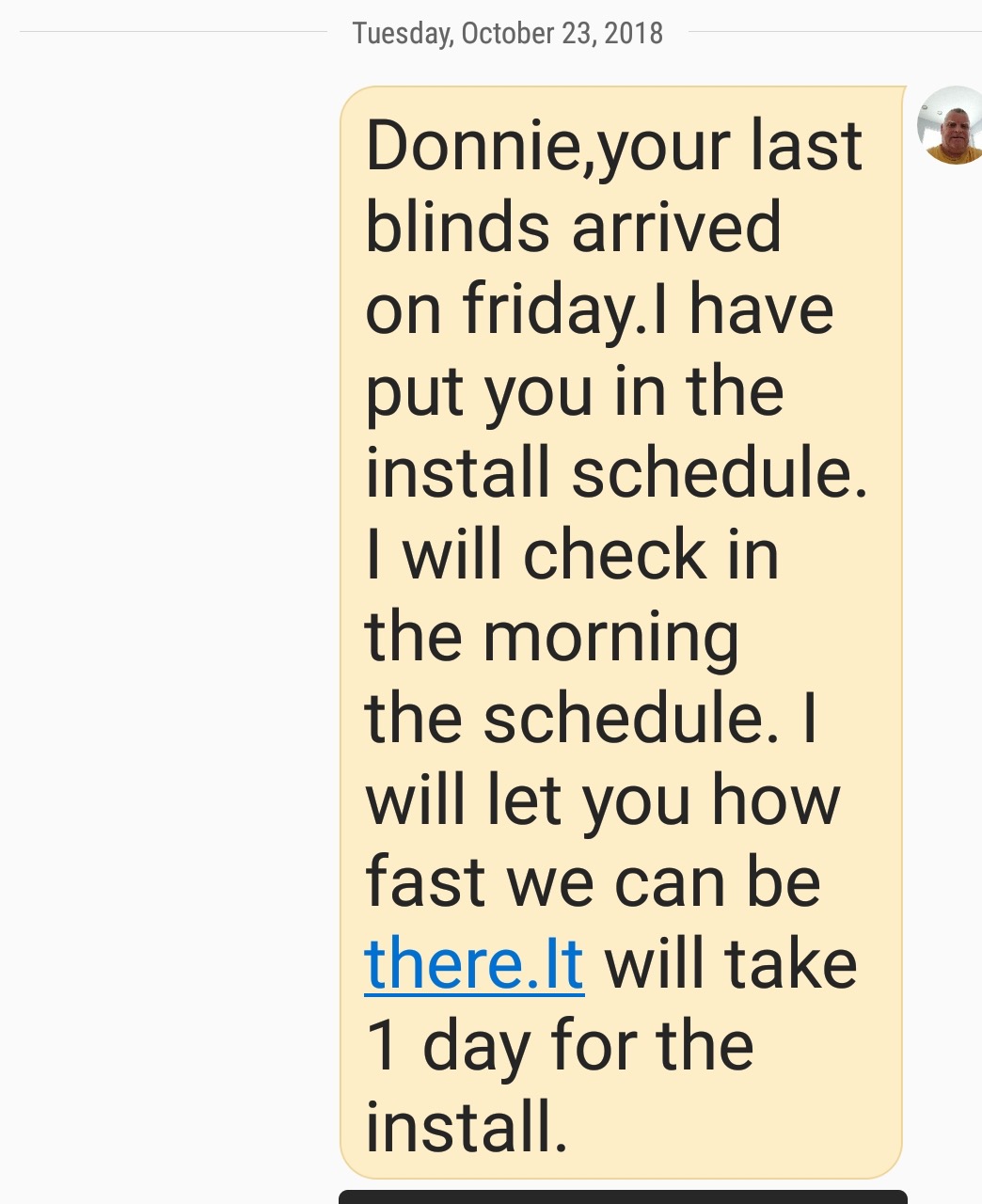 Donnie sent the text